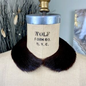 VINTAGE 50s Mink Winter Collar Necklace Accessory Genuine Authentic Mink Fur